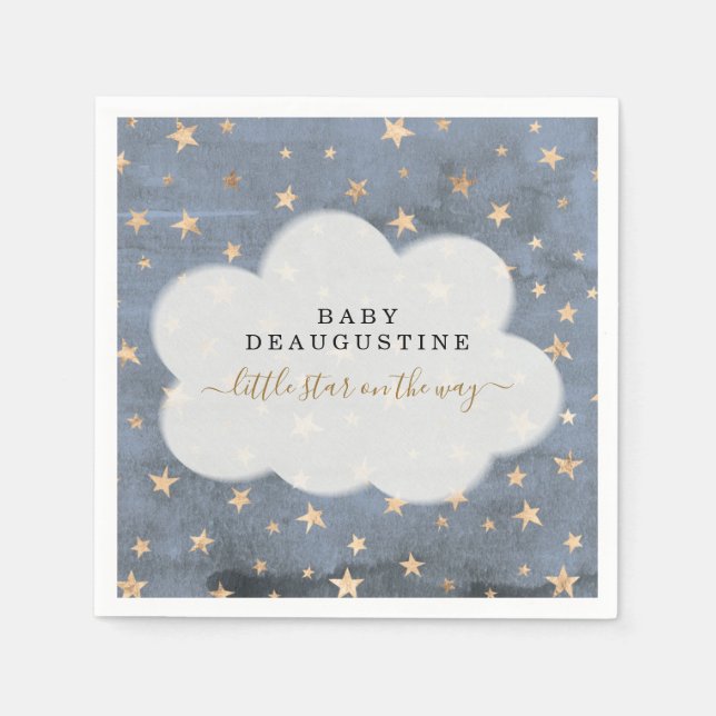 Twinkle Twinkle Little Star Boy Baby Dusche Napkin Serviette (Vorderseite)