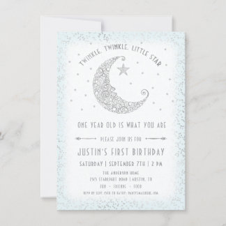 Twinkle Twinkle Little Star Boy Birthday Invite Einladung