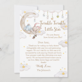 Twinkle Twinkle Little Star Bunny Baby Dusche Dankeskarte
