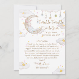 Twinkle Twinkle Little Star Bunny Baby Dusche Dankeskarte