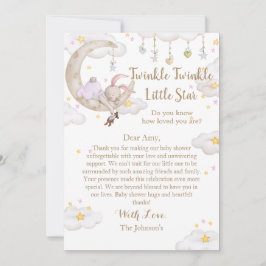 Twinkle Twinkle Little Star Bunny Baby Dusche Dankeskarte