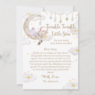 Twinkle Twinkle Little Star Bunny Baby Dusche Dankeskarte