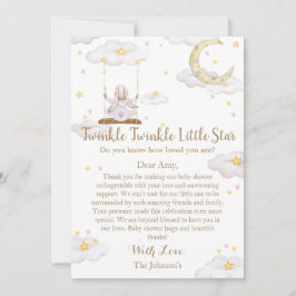 Twinkle Twinkle Little Star Bunny Baby Dusche Dankeskarte