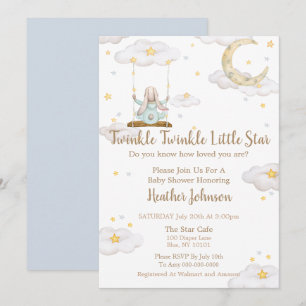 Twinkle Twinkle Little Star Bunny Baby Dusche Einladung