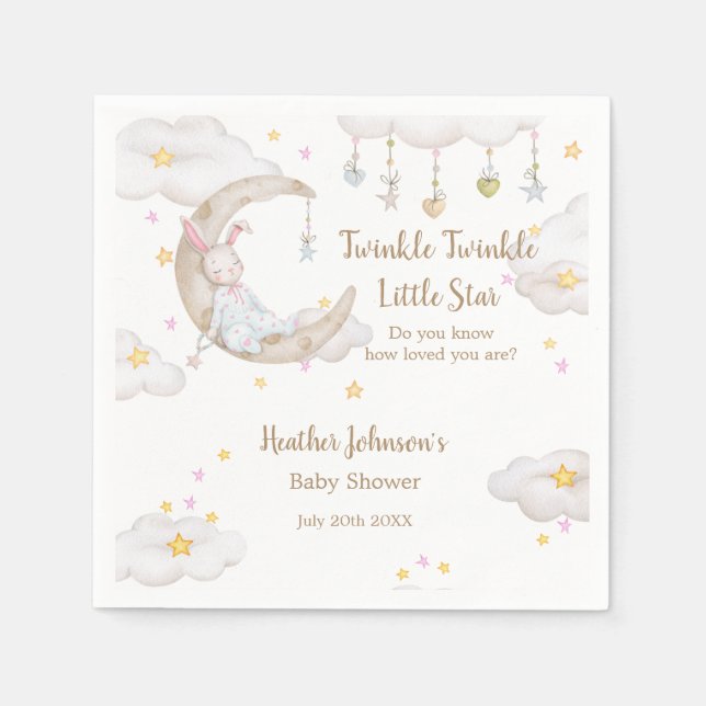 Twinkle Twinkle Little Star Bunny Baby Dusche Serviette (Vorderseite)