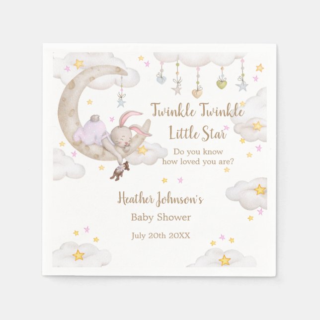Twinkle Twinkle Little Star Bunny Baby Dusche Serviette (Vorderseite)