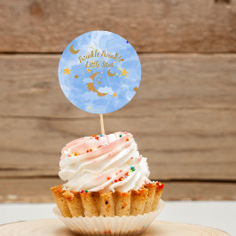 Twinkle Twinkle Little Star Cupcake Toppers Runder Aufkleber