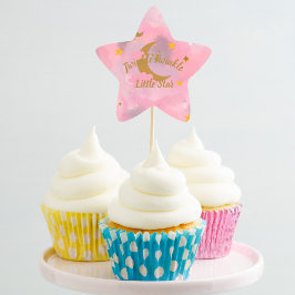 Twinkle Twinkle Little Star Cupcake Toppers Stern-Aufkleber