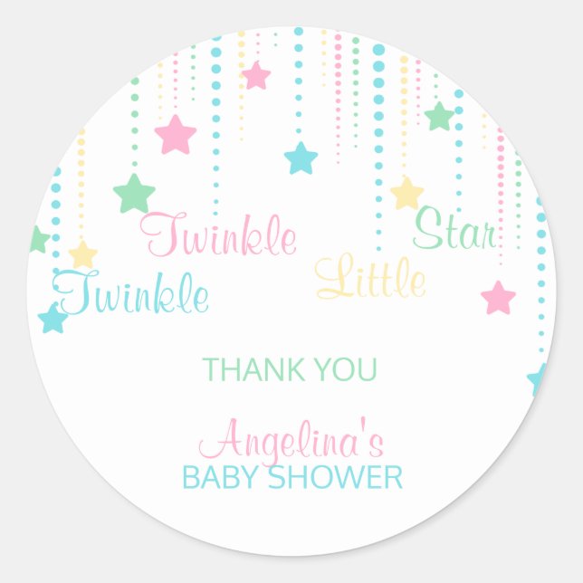 Twinkle Twinkle Little Star - Custom Baby Show Runder Aufkleber (Vorderseite)