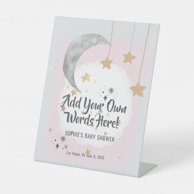 Twinkle Twinkle Little Star Custom Words Sockelschild (Vorderseite)