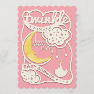 Twinkle Twinkle Little Star Cutout Einladung
