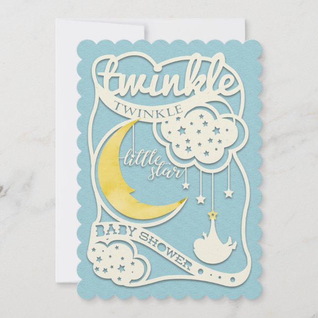 Twinkle Twinkle Little Star Cutout Invitation (Devant)