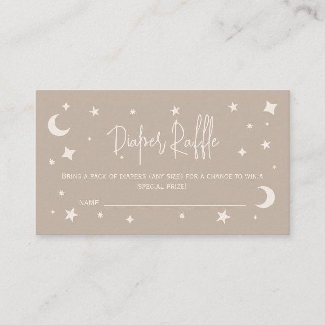 Twinkle Twinkle Little Star Diaper Raffle Ticket Begleitkarte (Vorderseite)