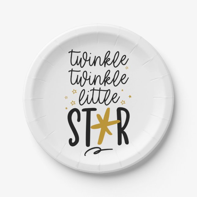 Twinkle Twinkle Little Star Doodle Pappteller (Vorderseite)