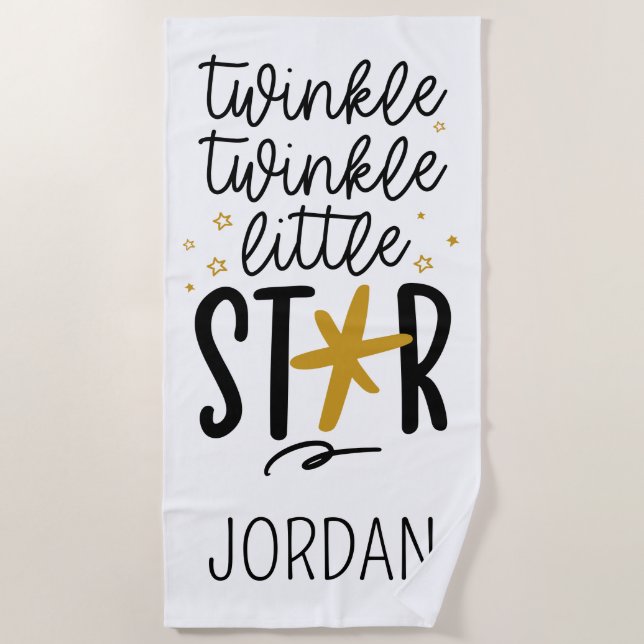 Twinkle Twinkle Little Star Doodle Strandtuch (Vorderseite)