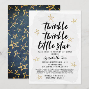 Twinkle Twinkle Little Star Drive by Baby Shower Einladung