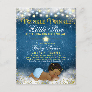 Twinkle Twinkle Little Star Ethnic Boy Baby Dusche Einladung