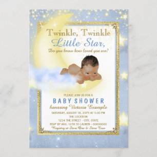 Twinkle Twinkle Little Star Ethnic Boy Baby Dusche Einladung