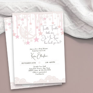 Twinkle Twinkle Little Star Feen Rosa Baby Shower Einladung