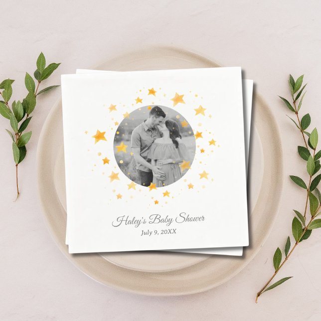 Twinkle Twinkle Little Star Foto Babydusche Serviette (Twinkle Twinkle Little Star Photo Baby Shower Napkins)