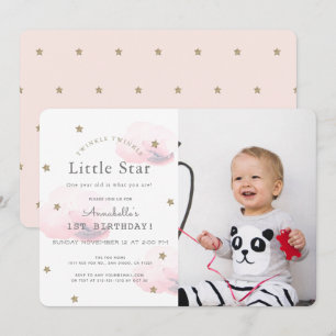 Twinkle Twinkle Little Star Foto Geburtstag Einladung