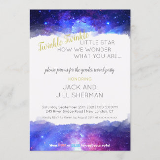 Twinkle Twinkle Little Star Galaxy Gender-Studie Einladung