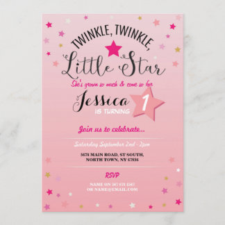 Twinkle Twinkle Little Star Geburtstagsparty Einla Einladung