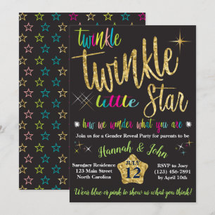 Twinkle Twinkle Little Star Gender Reveal Einladung