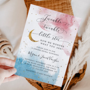 Twinkle Twinkle Little Star Gender Reveal Party Einladung