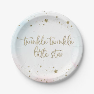 Twinkle Twinkle Little Star Gender Reveal Plates Pappteller