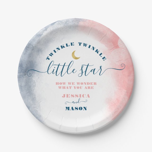 Twinkle Twinkle Little Star Gender Reveal Teller (Vorderseite)