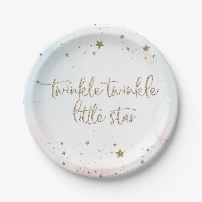 Twinkle Twinkle Little Star Gender-Teller Pappteller (Vorderseite)