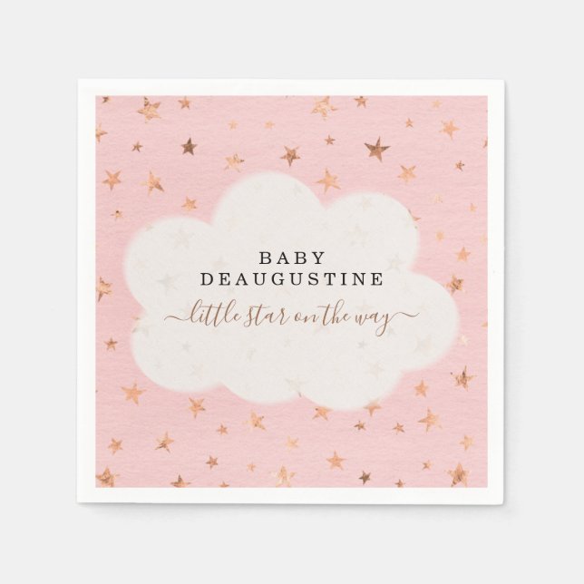 Twinkle Twinkle Little Star Girl Baby Dusche Serviette (Vorderseite)