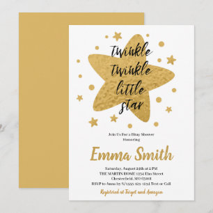 Twinkle Twinkle Little Star Goldene Sterne Baby Sh Einladung