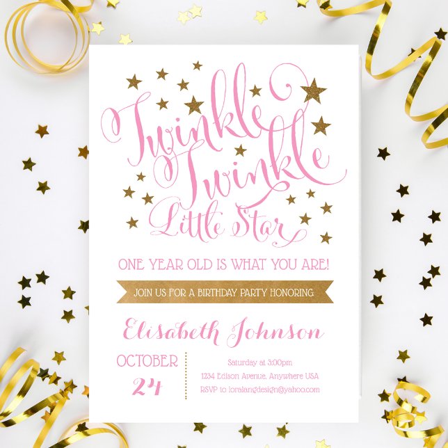 Twinkle Twinkle Little Star Invitation d'anniversa (Créateur téléchargé)