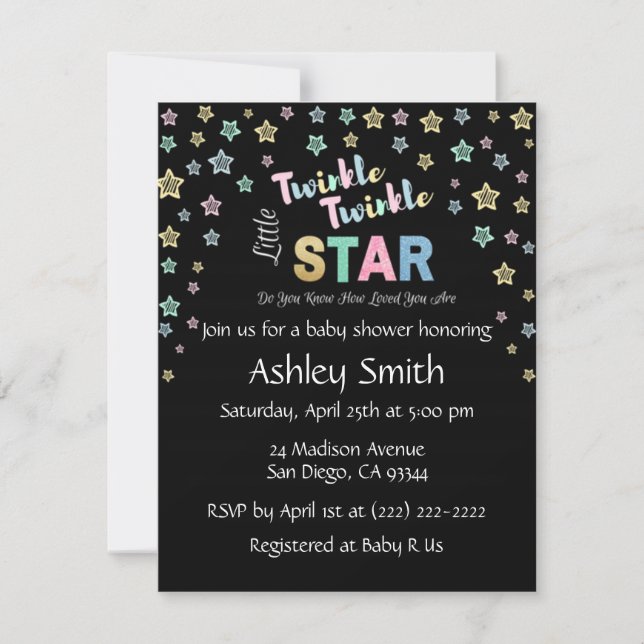 Twinkle Twinkle Little Star - Invitations personna (Devant)