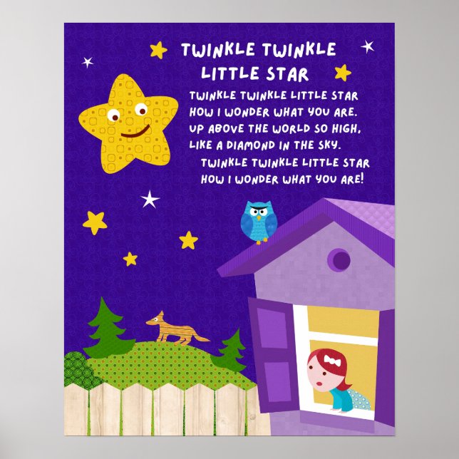 Twinkle Twinkle Little Star Kinderreimposter Poster (Vorne)