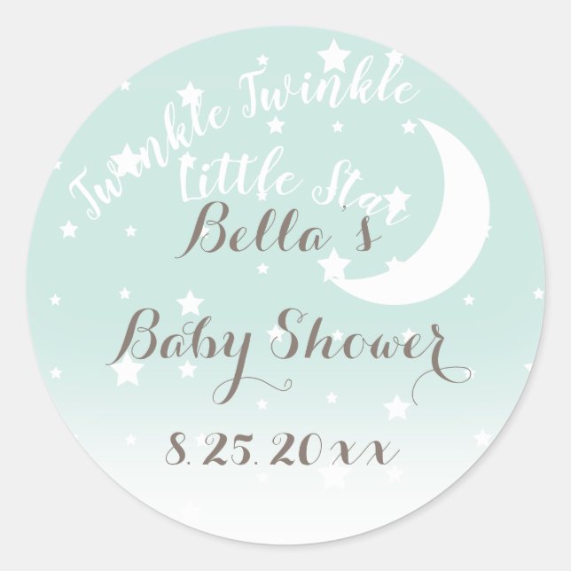 Twinkle Twinkle Little Star Mint Stickers (Vorderseite)