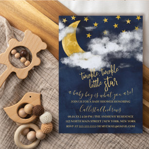 Twinkle Twinkle Little Star Moon Boy Baby Shower Einladung