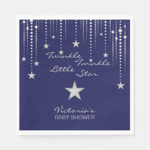 Twinkle Twinkle Little Star Napkins - Blau, Silber Serviette