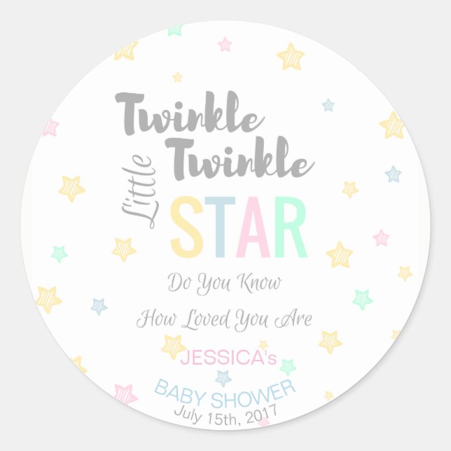 Twinkle Twinkle Little Star personnalisé - Sticker (Devant)