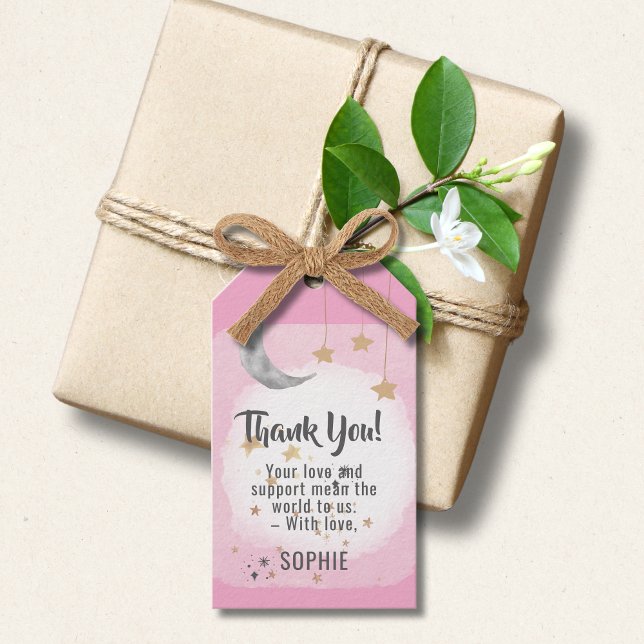 Twinkle Twinkle Little Star Pink Aquarell Splash Geschenkanhänger (Von Creator hochgeladen)