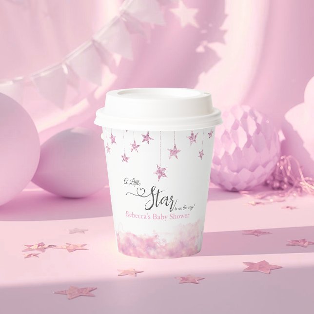 Twinkle Twinkle Little Star Pink Girl Baby Shower Pappbecher (Von Creator hochgeladen)