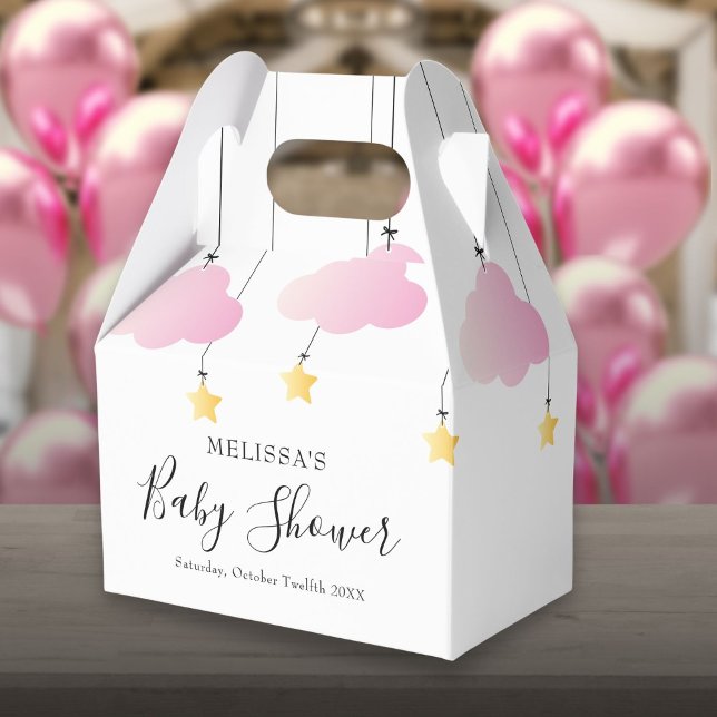 Twinkle Twinkle Little Star Pink Girl Babydusche Geschenkschachtel (Twinkle Twinkle Little Star Pink Girl Baby Shower Favor Box)
