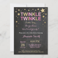 Twinkle Twinkle Little Star Pink Gold Baby Dusche