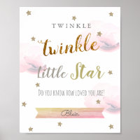 Twinkle Twinkle Little Star Pink Kinderzimmer Art