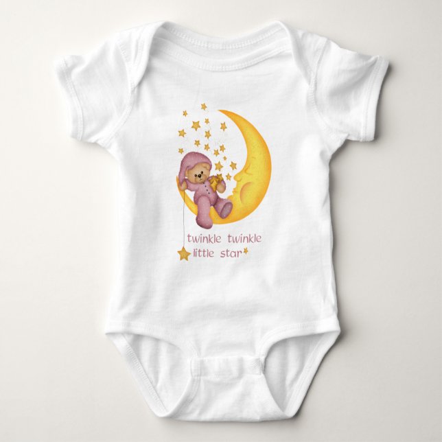 Twinkle Twinkle Little Star (pink) Säugling Baby Strampler (Vorderseite)