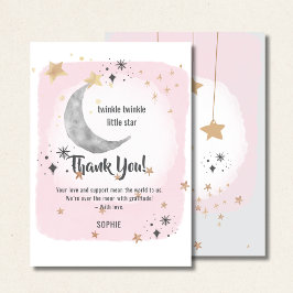 Twinkle Twinkle Little Star Pink Watercolor Splash Dankeskarte