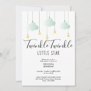 Twinkle Twinkle Little Star QR-Code-Baby-Party Einladung