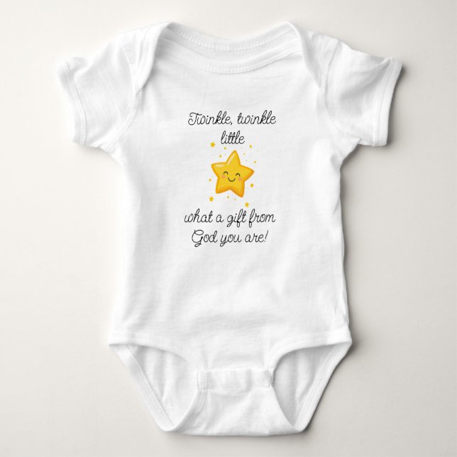 Twinkle Twinkle Little Star, Religious Baby Gift, Strampler (Vorderseite)